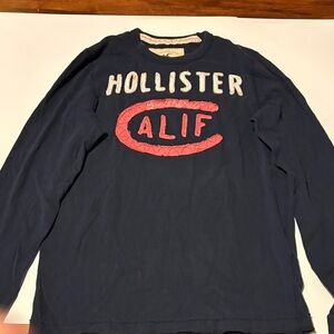 Hollister Dark Blue Graphic Long Sleeve